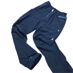 Free People Movement Black Nylon Outdoor Hiking Pants Turquoise Stitching Size M